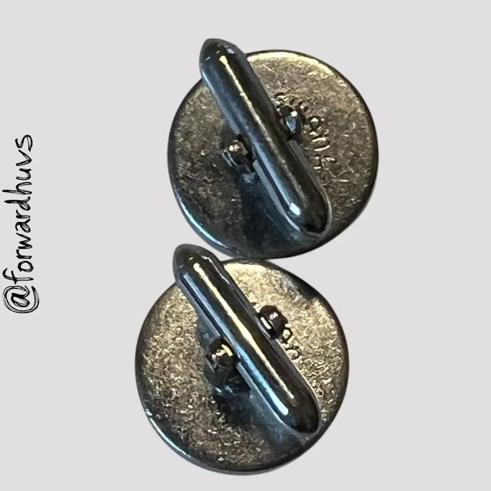 Vintage Swank Silver Tone Round Cufflinks Classic Formal